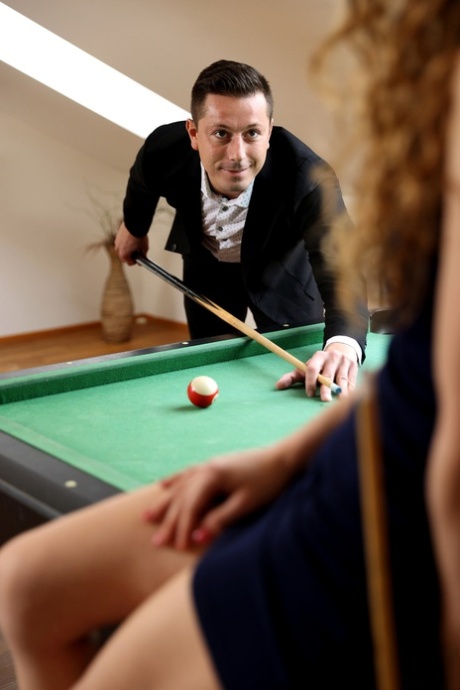 Teenage virgin Sabrina Spice gets seduced and fucked on the pool table