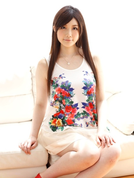 Brunette Asian girl Rie Tachikawa fondles her big tits while getting pounded
