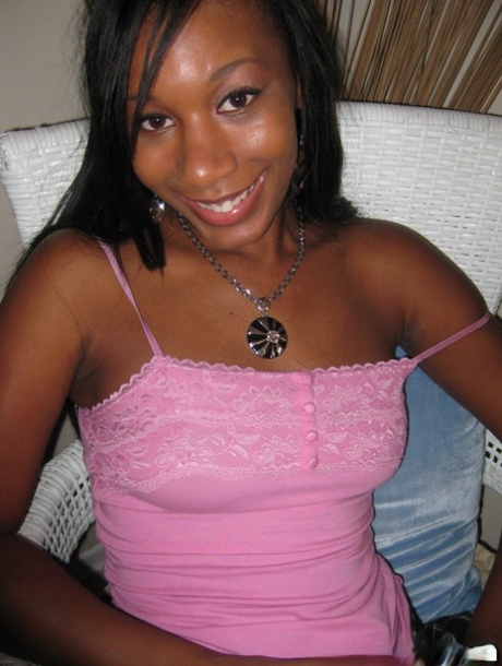 Amateur ebony goddess Rane Revere shows her chocolate pussy and juicy tits