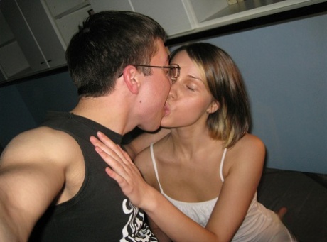 Cute blue eyes amateur teen Irina Bruni gives head and rides a cock
