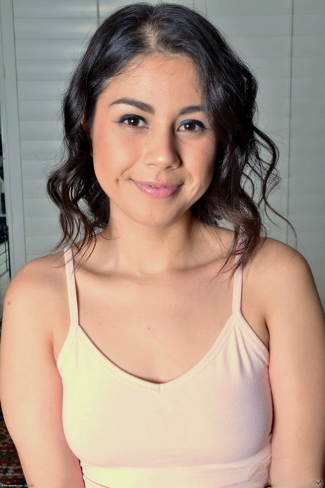 Beautiful Latina Penelope Reed spreading her innocent pink pussy up close