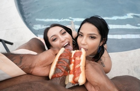 Mandy Muse & Anais Amore show their big butts before an interracial threesome