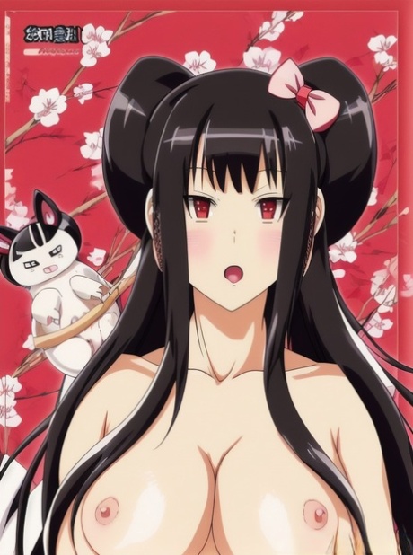 AI generated anime babe Kaguya Shinomiya teases with her grand breasts