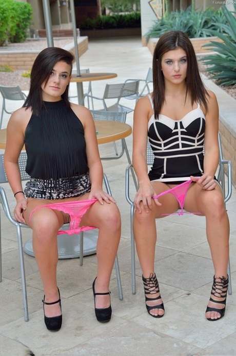 Fiona and her best friend strip and toy their twats and tease with their butts